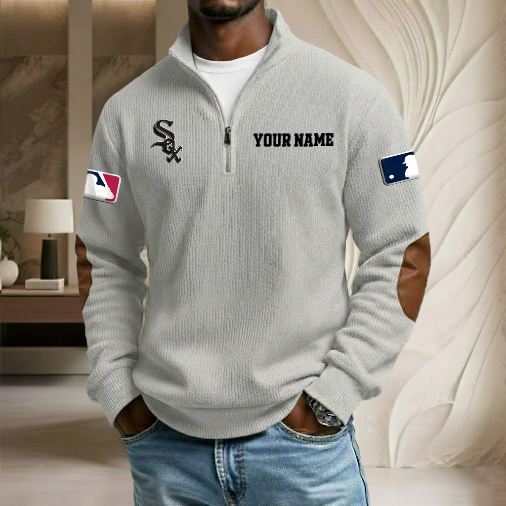 MLB x CWS Custom Name Stand Collar Half-zip Sweatshirt HLP HLPHUONG