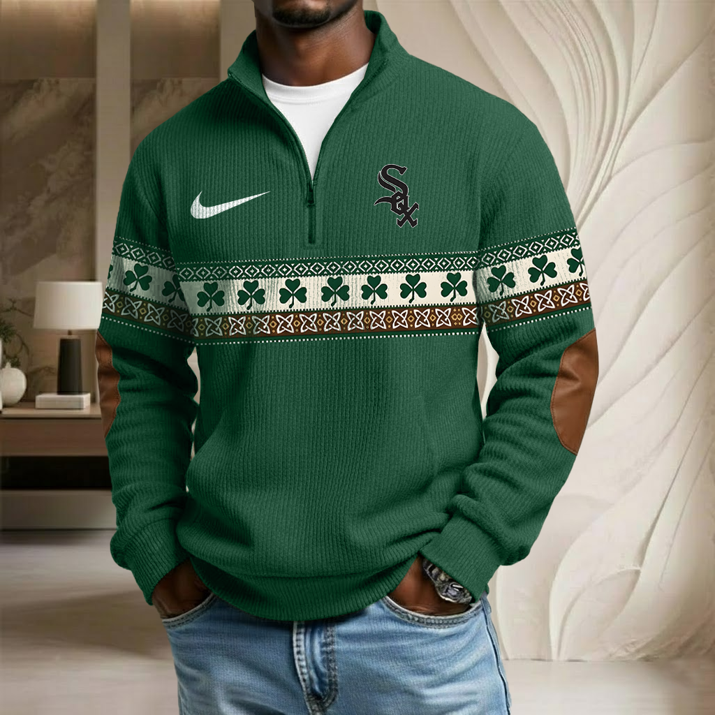 MLB x CWS Lucky St Patrick Day Stand Collar Half-zip Sweatshirt HLP HLPHUONG