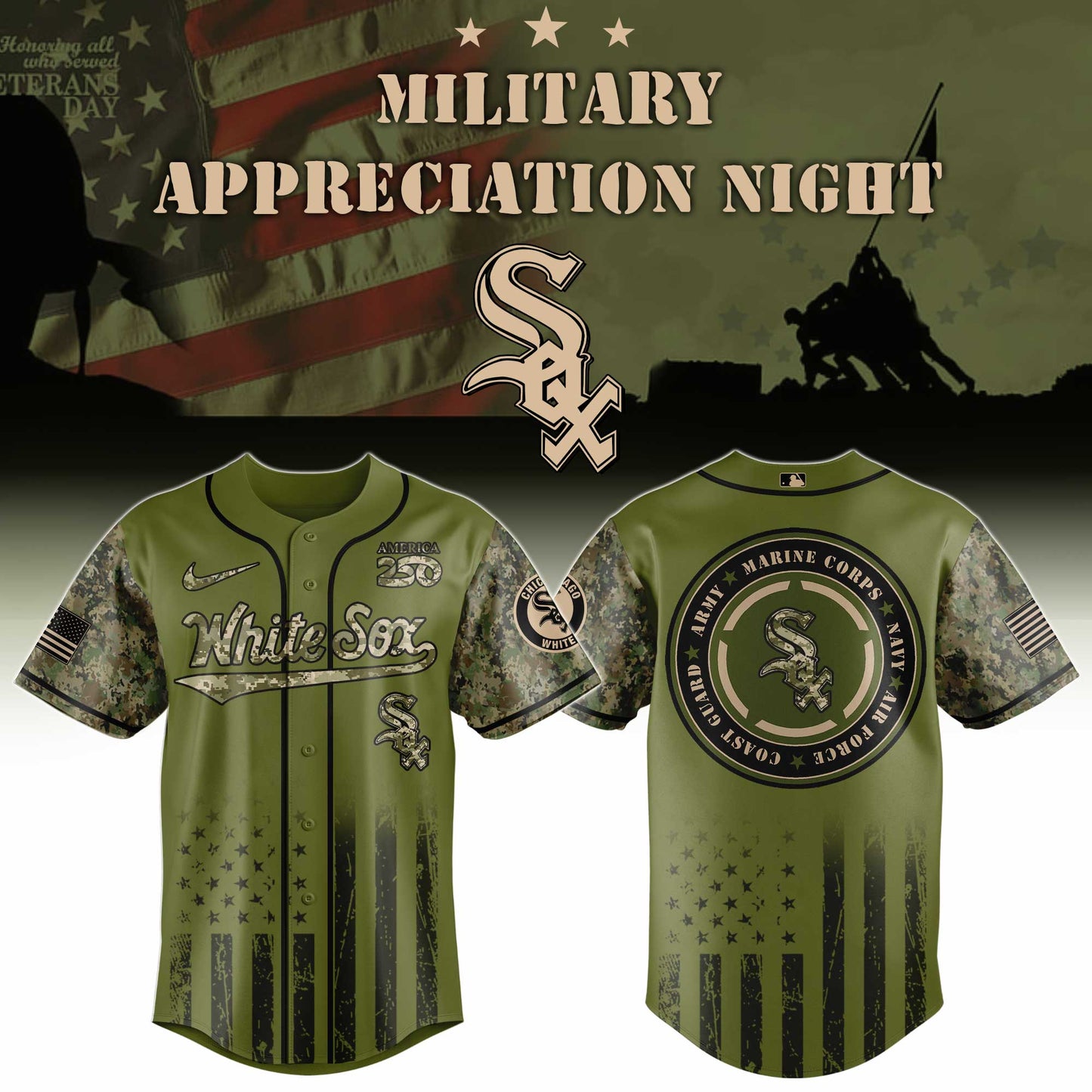 MLB x CWS Military Baseball Jersey HLP HLPHUONG