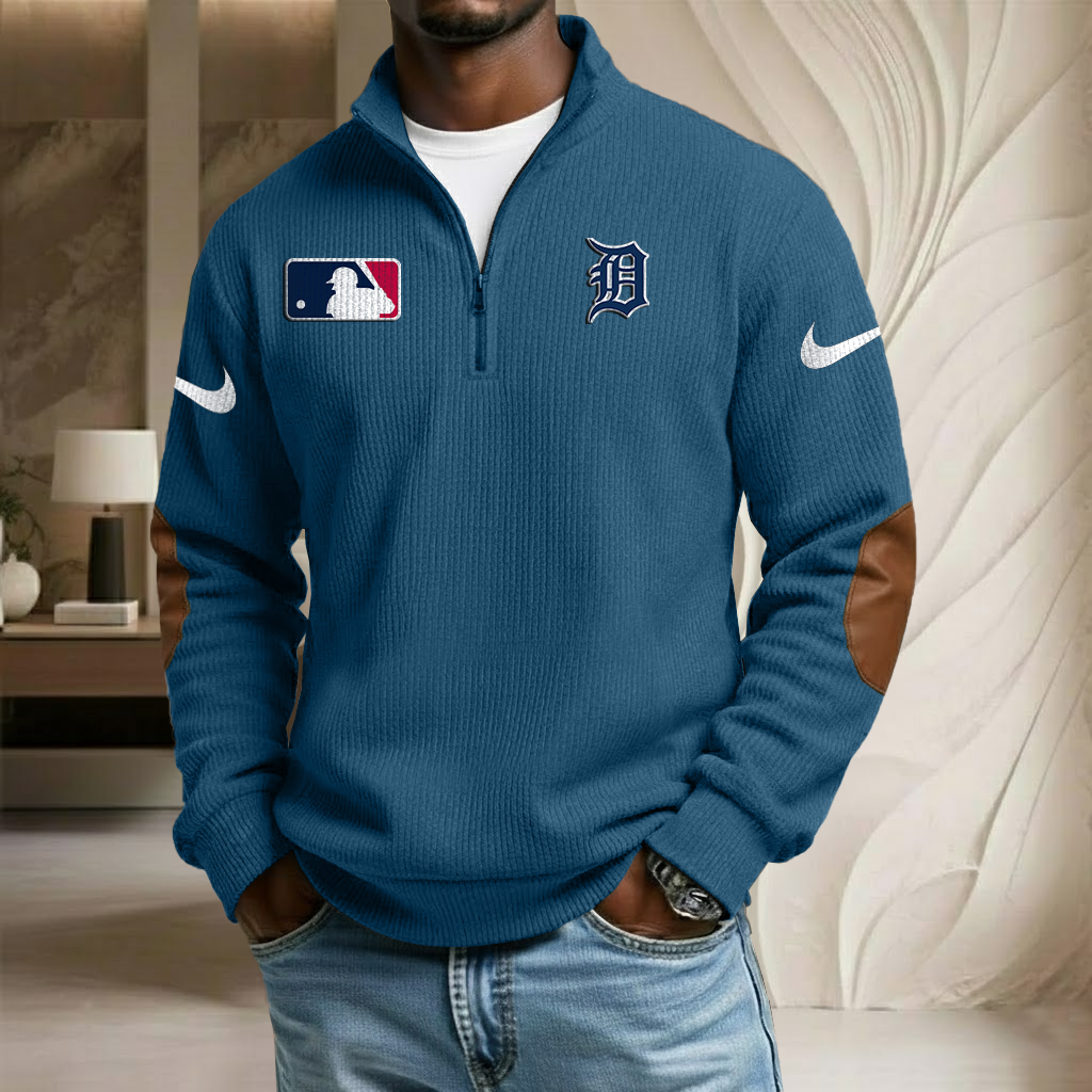 MLB x DET Sport Team Stand Collar Half-zip Sweatshirt HLP HLPHUONG