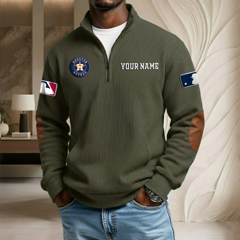 MLB x HA Custom Name Stand Collar Half-zip Sweatshirt HLP HLPHUONG