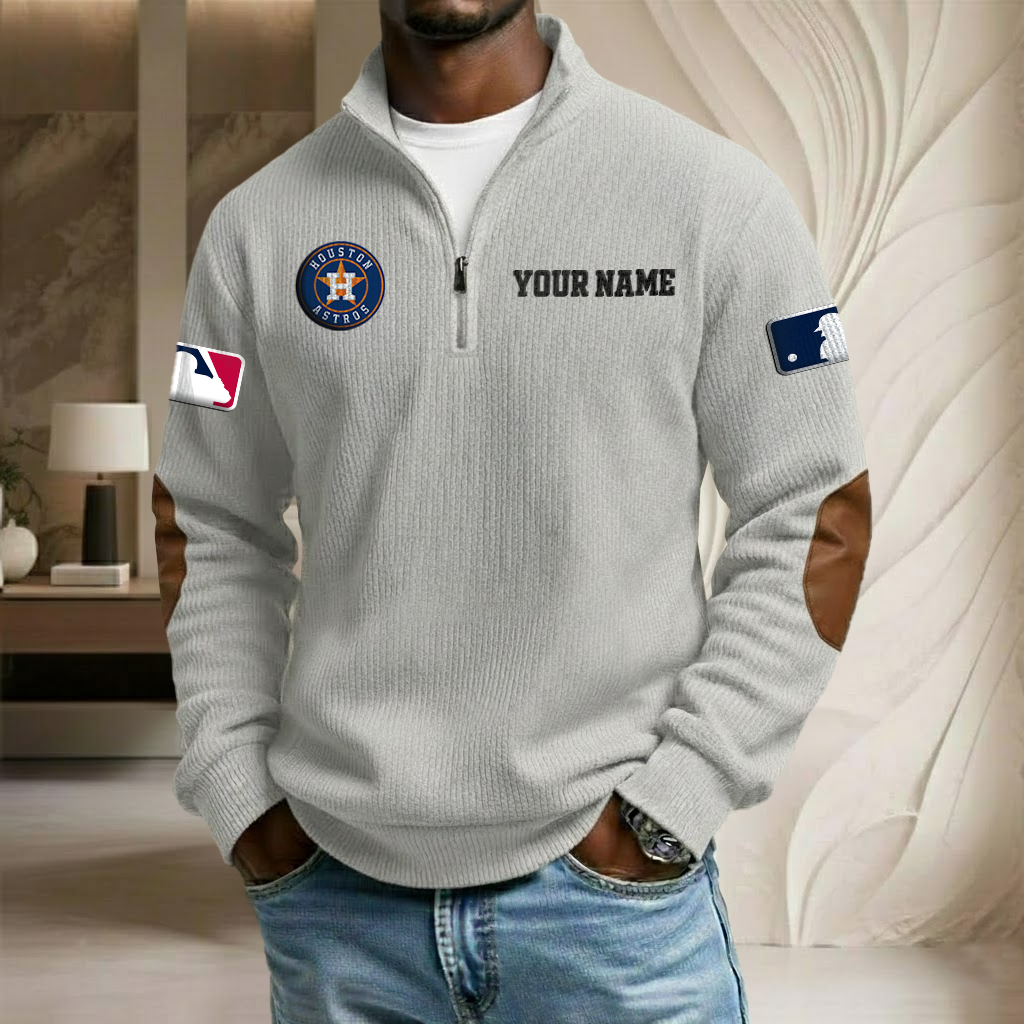 MLB x HA Custom Name Stand Collar Half-zip Sweatshirt HLP HLPHUONG