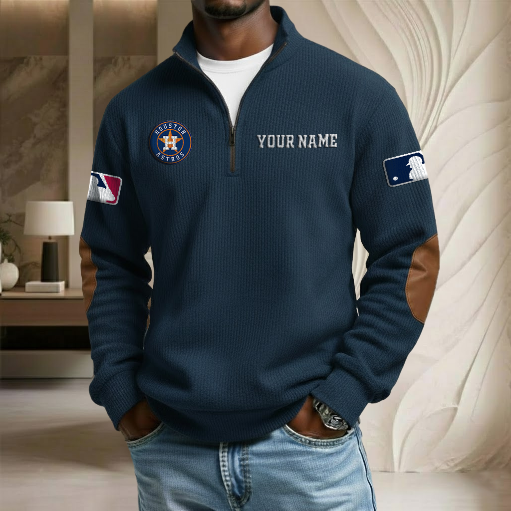 MLB x HA Custom Name Stand Collar Half-zip Sweatshirt HLP HLPHUONG