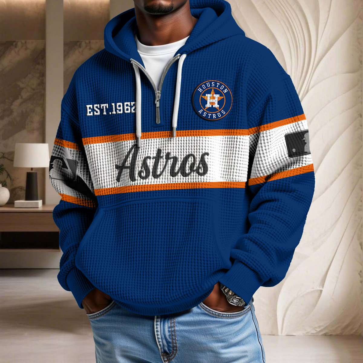 MLB x HA EST Waffle Half Zip Hoodie HLP HLPHUONG