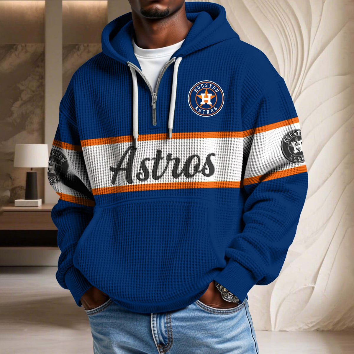 MLB x HA Team Waffle Half Zip Hoodie HLP HLPHUONG