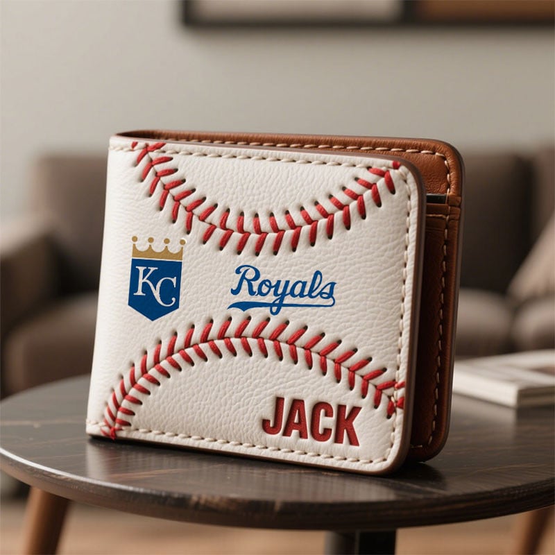 MLB x KC Custom Name Baseball Leather Wallet HLP HLPHUONG