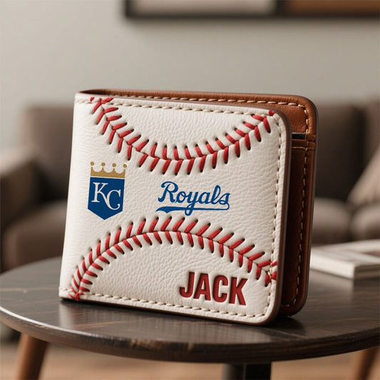 MLB x KC Custom Name Baseball Leather Wallet HLP HLPHUONG
