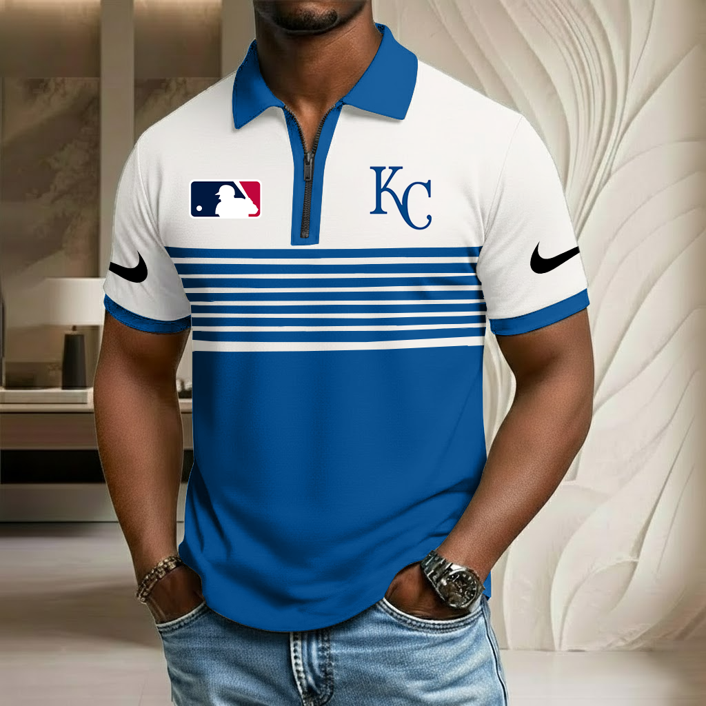 MLB x KC Sport Zip Polo Golf Shirt HLP HLPHUONG