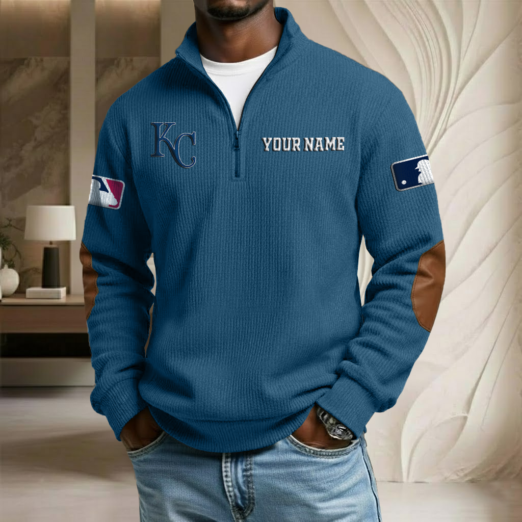 MLB x KCR Custom Name Stand Collar Half-zip Sweatshirt HLP HLPHUONG