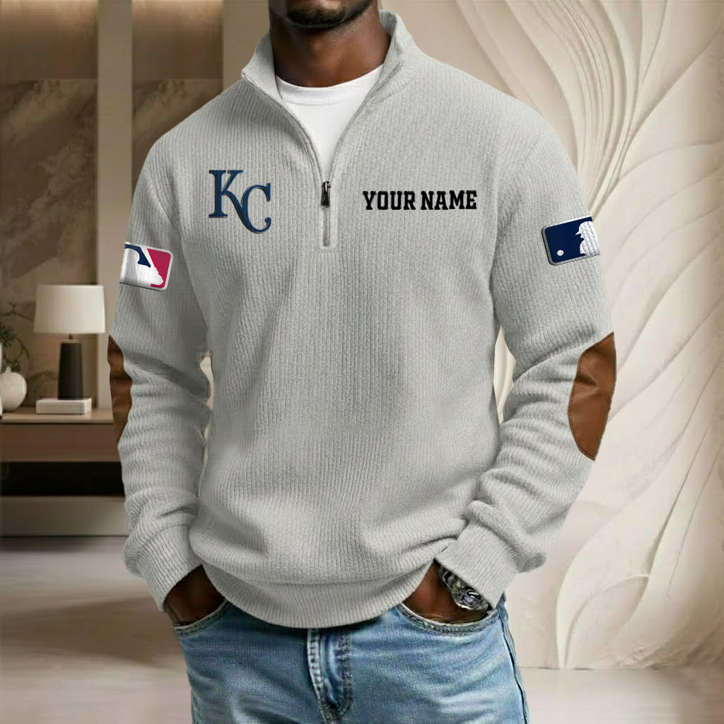 MLB x KCR Custom Name Stand Collar Half-zip Sweatshirt HLP HLPHUONG