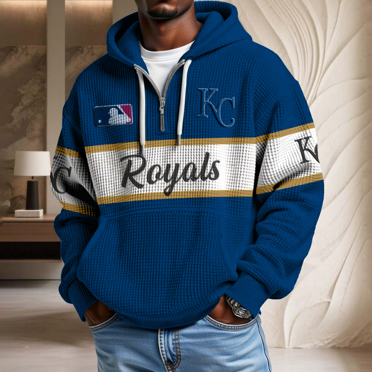 MLB x KCR Team Waffle Half Zip Hoodie HLP HLPHUONG