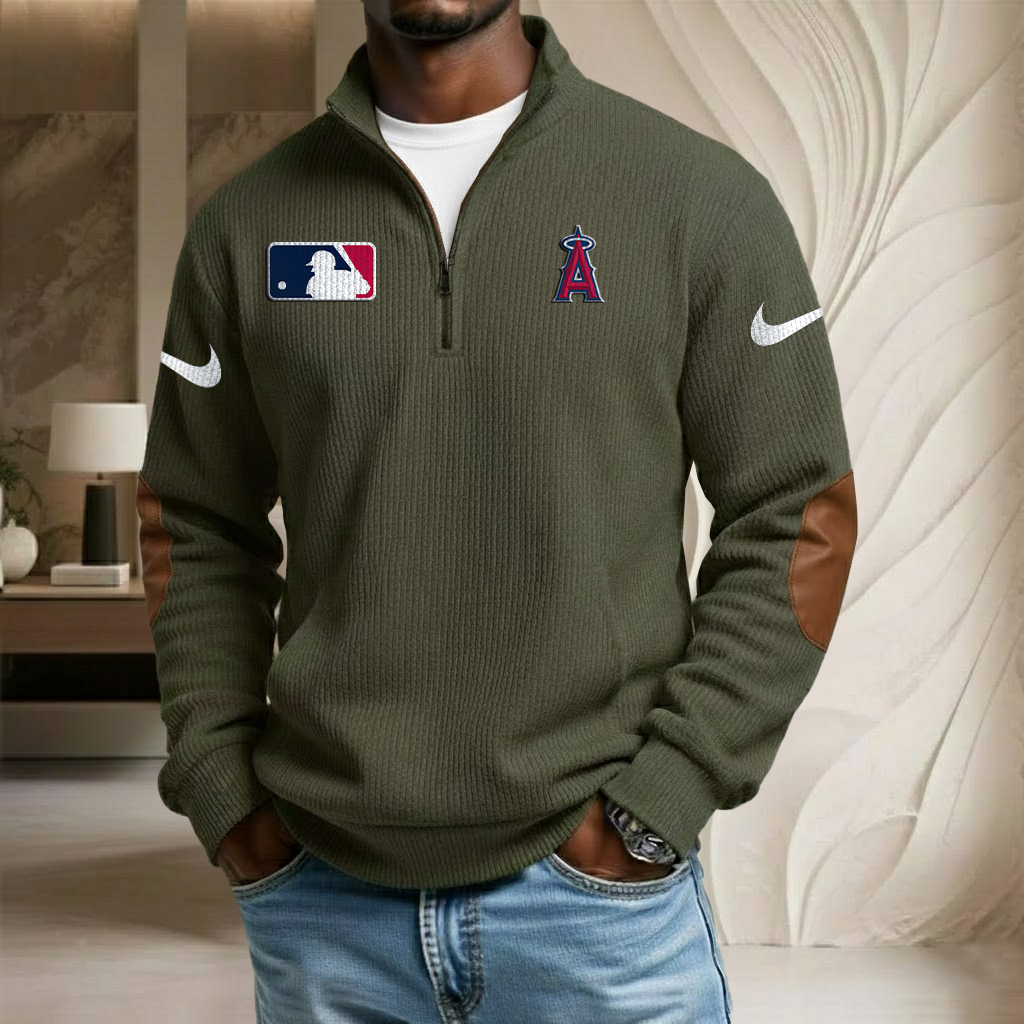MLB x LAA Sport Team Stand Collar Half-zip Sweatshirt HLP HLPHUONG