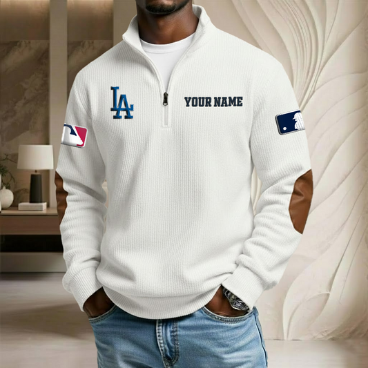 MLB x LAD Custom Name Stand Collar Half-zip Sweatshirt HLP HLPHUONG