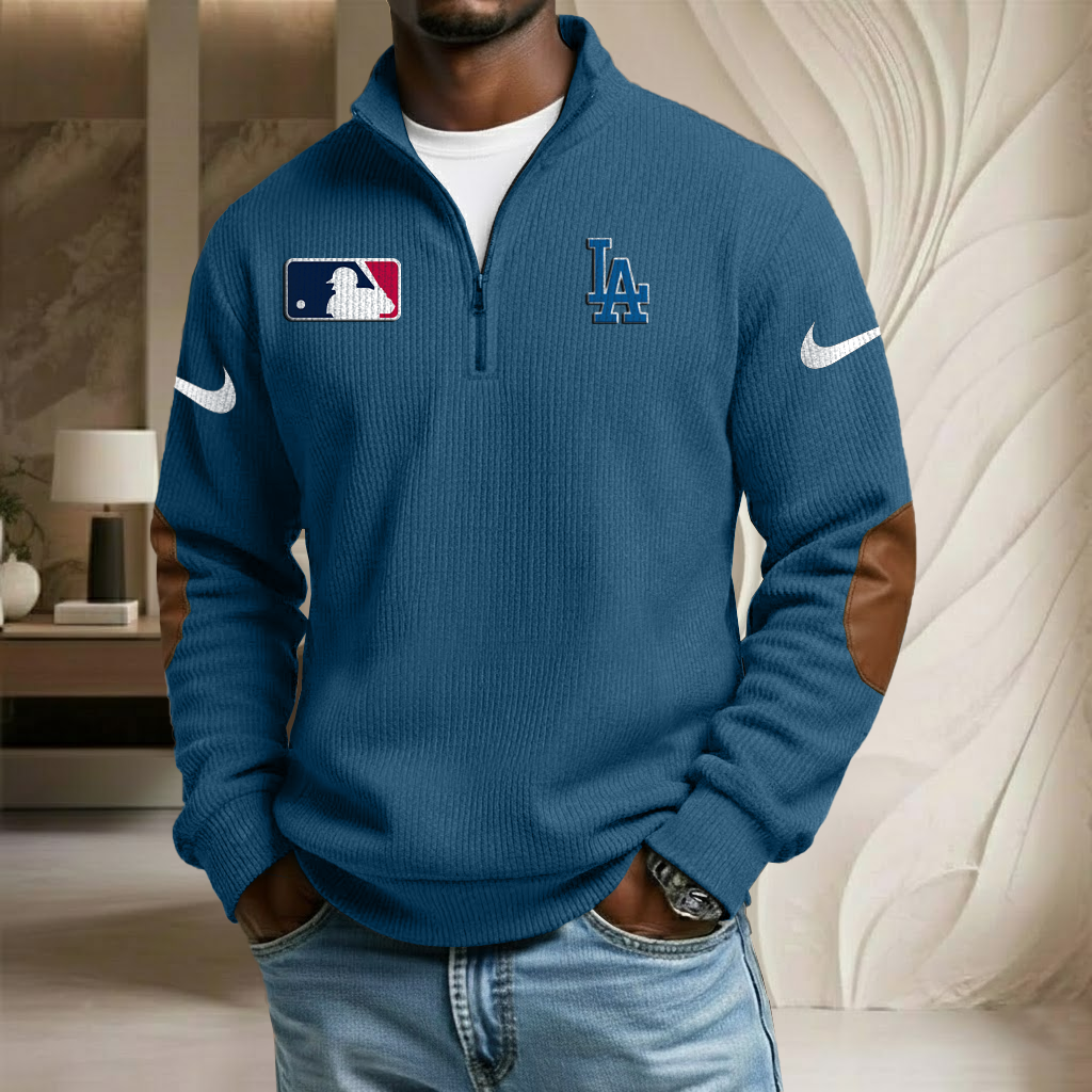 MLB x LAD Sport Team Stand Collar Half-zip Sweatshirt HLP HLPHUONG