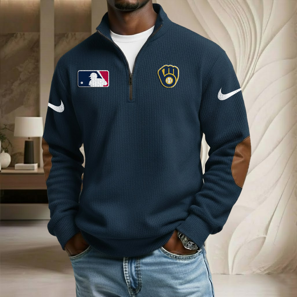 MLB x MIL Sport Team Stand Collar Half-zip Sweatshirt HLP HLPHUONG