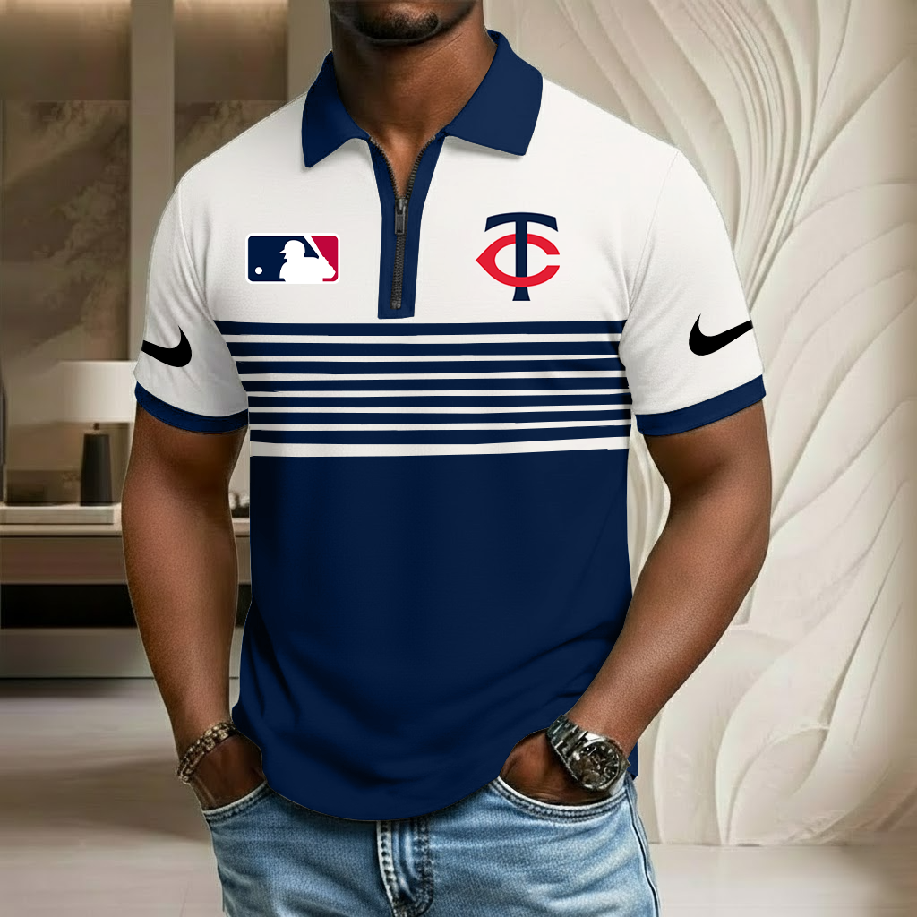 MLB x MIN Sport Zip Polo Golf Shirt HLP HLPHUONG