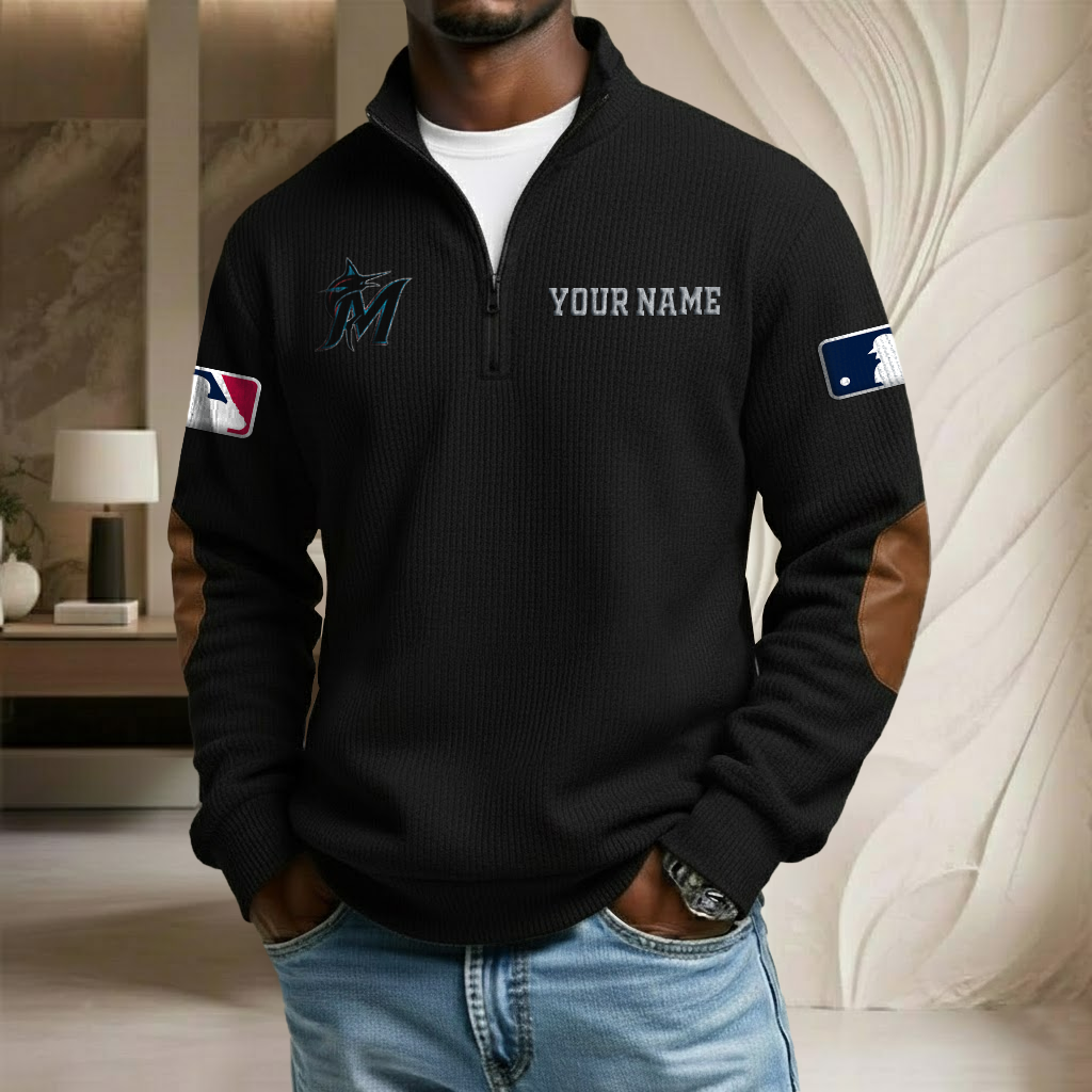 MLB x MM Custom Name Stand Collar Half-zip Sweatshirt HLP HLPHUONG