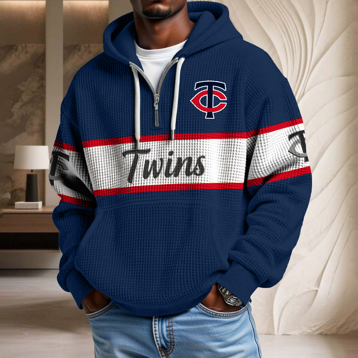 MLB x MT Team Waffle Half Zip Hoodie HLP HLPHUONG