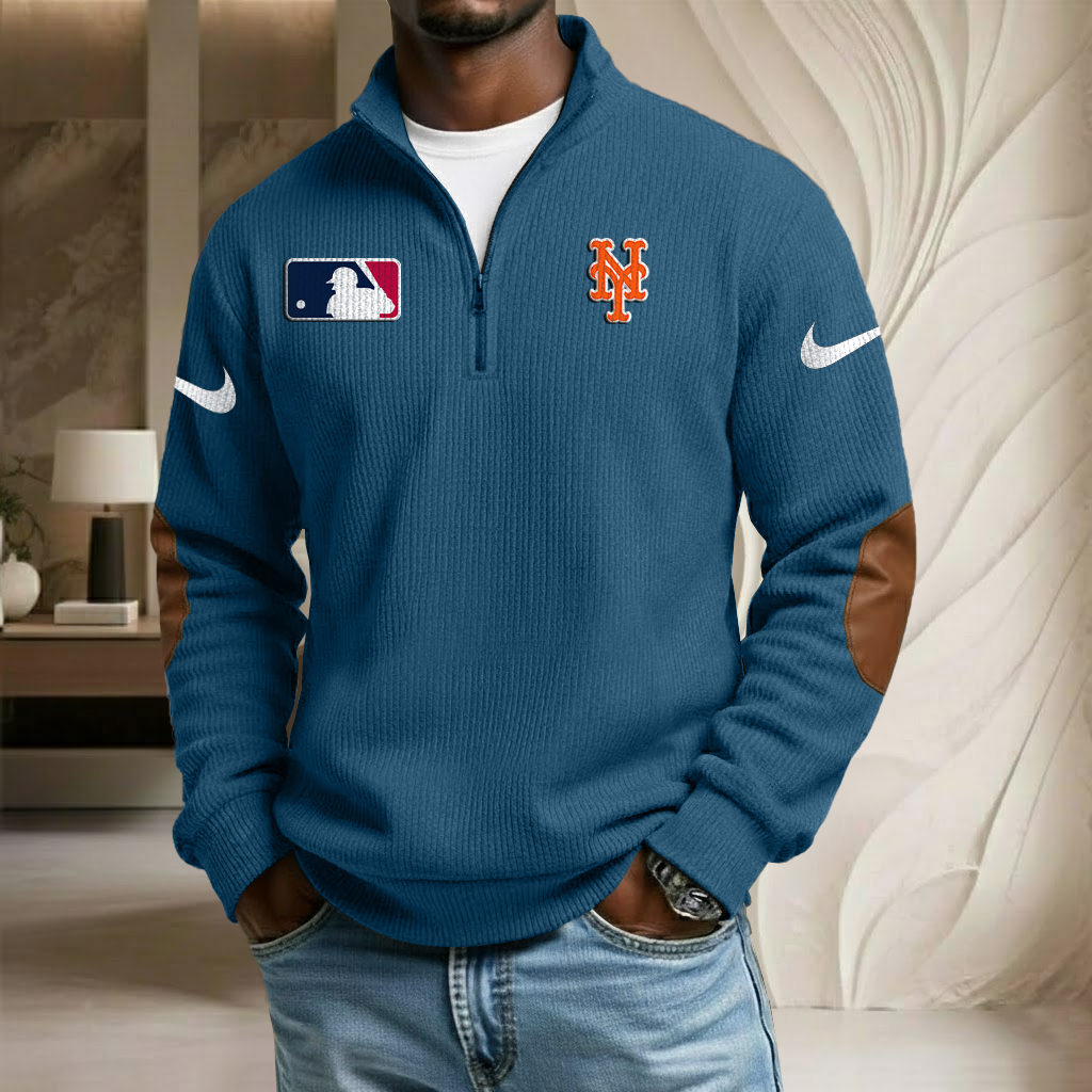 MLB x NYM Sport Team Stand Collar Half-zip Sweatshirt HLP HLPHUONG