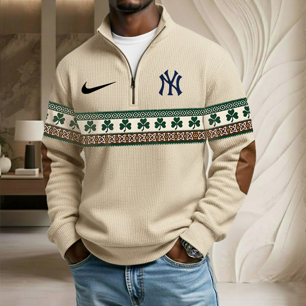 MLB x NYY Lucky St Patrick Day Stand Collar Half-zip Sweatshirt HLP HLPHUONG