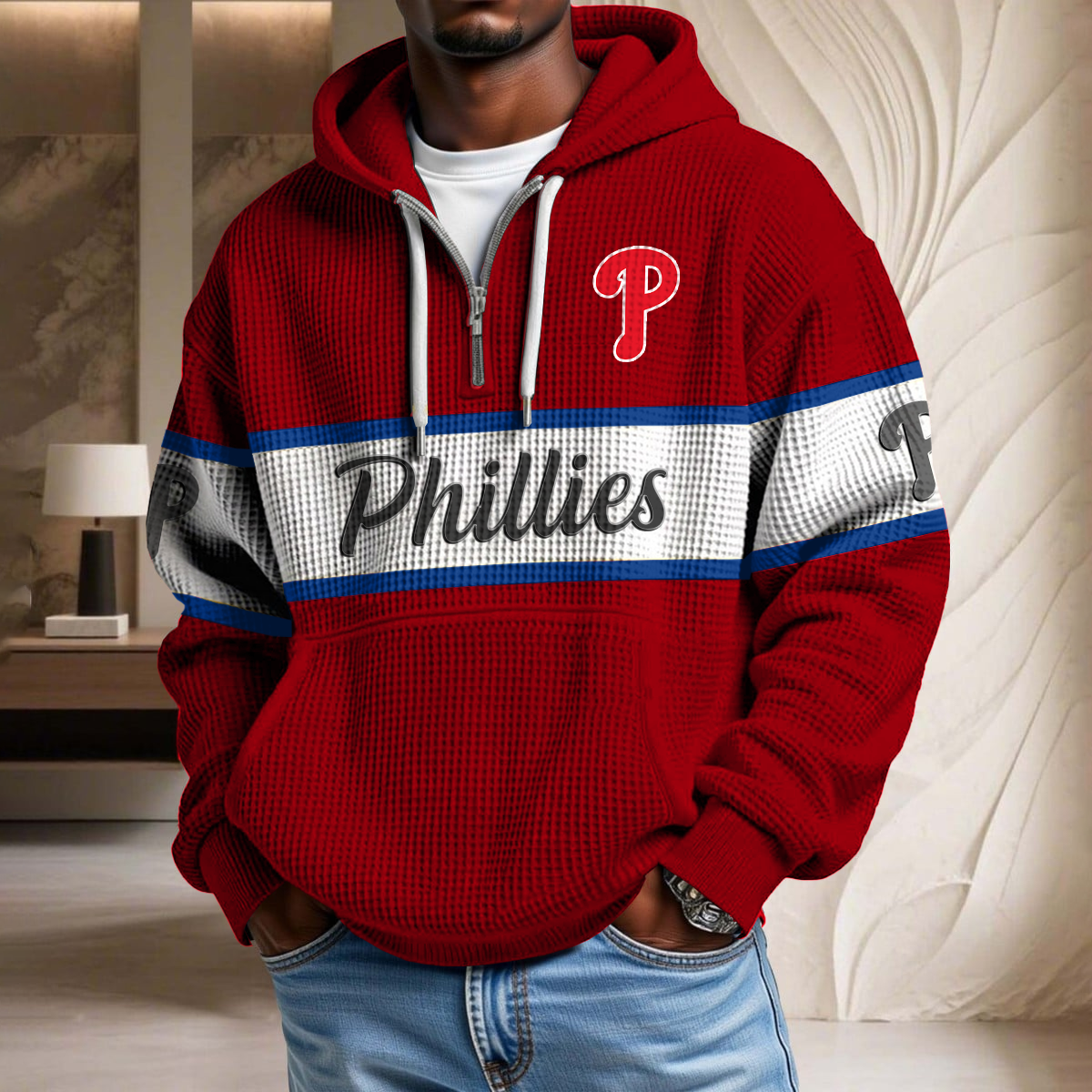 MLB x PHP Team Waffle Half Zip Hoodie HLP HLPHUONG
