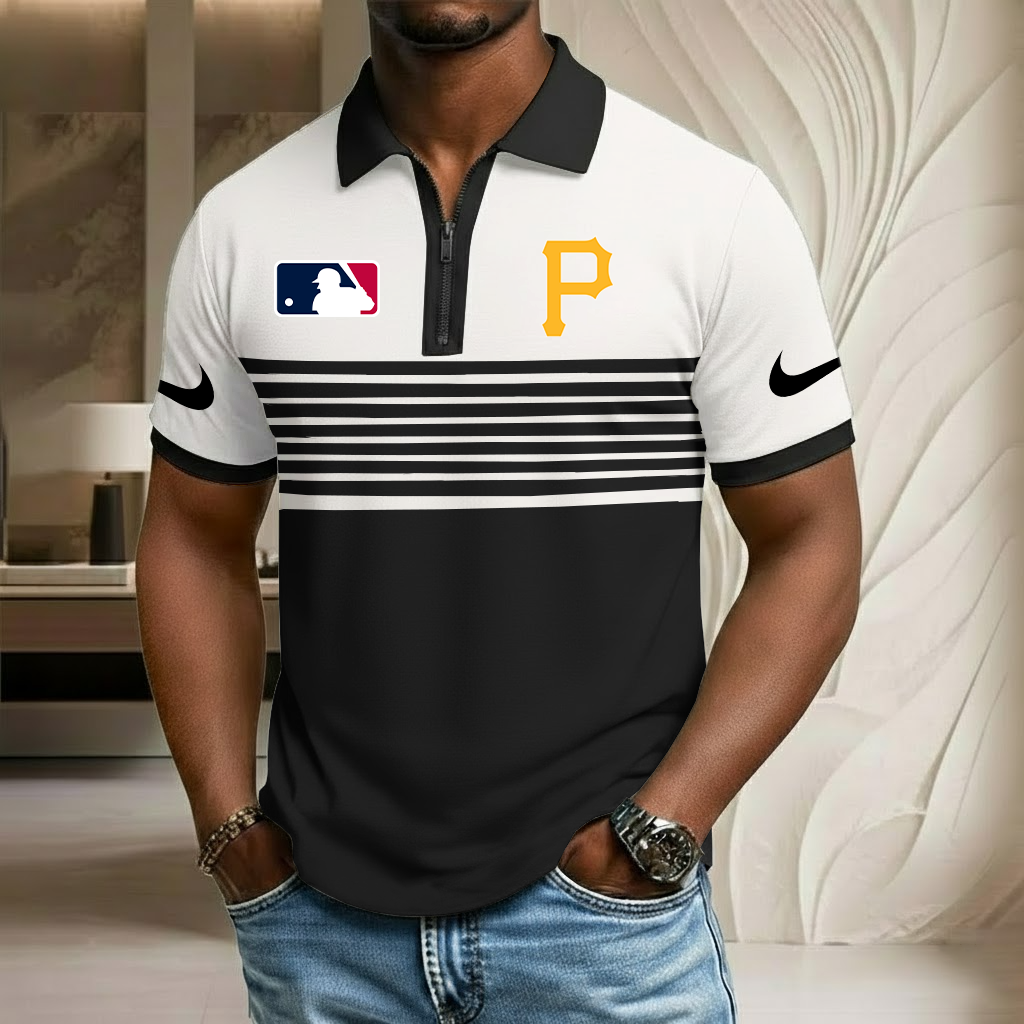MLB x PIT Sport Zip Polo Golf Shirt HLP HLPHUONG