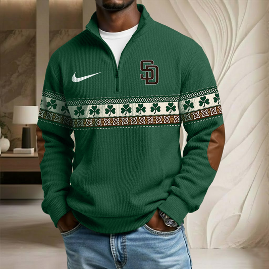 MLB x SD Lucky St Patrick Day Stand Collar Half-zip Sweatshirt HLP HLPHUONG