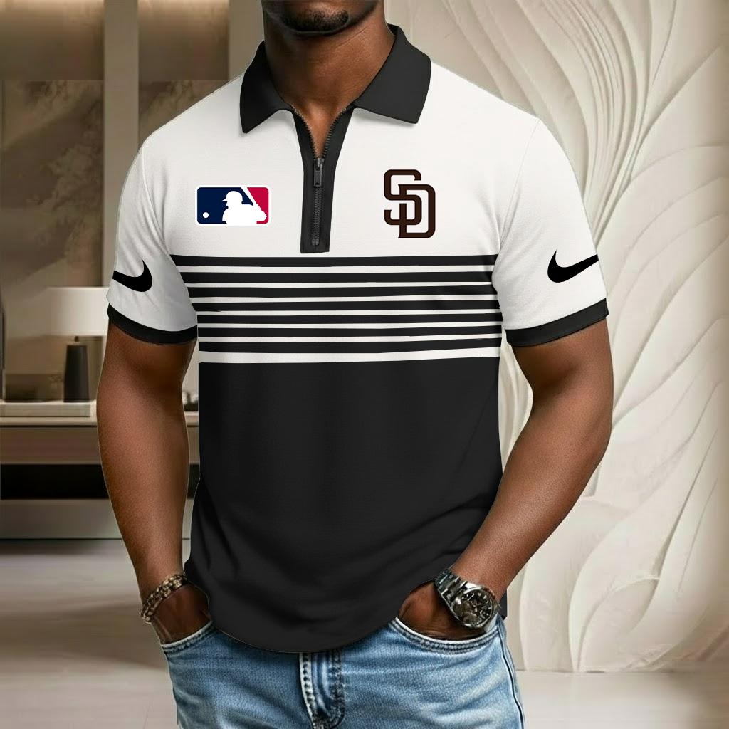 MLB x SD Sport Zip Polo Golf Shirt HLP HLPHUONG