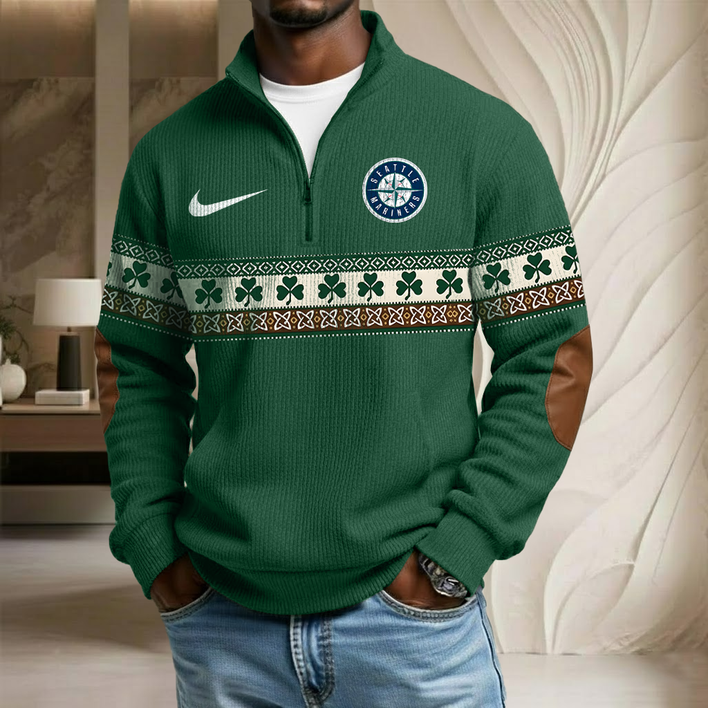 MLB x SEA Lucky St Patrick Day Stand Collar Half-zip Sweatshirt HLP HLPHUONG