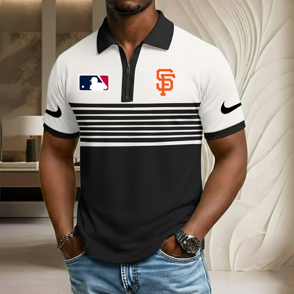 MLB x SF Sport Zip Polo Golf Shirt HLP HLPHUONG