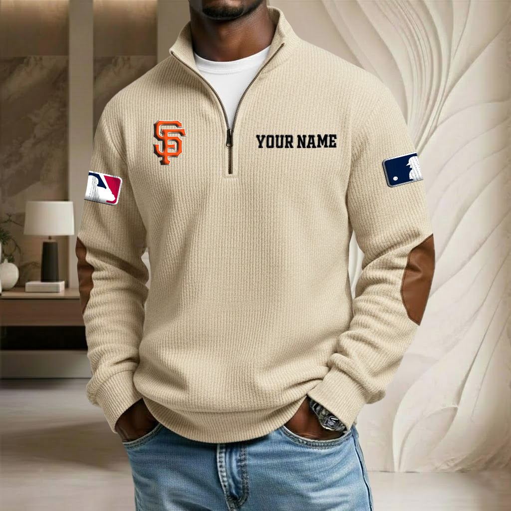 MLB x SFG Custom Name Stand Collar Half-zip Sweatshirt HLP HLPHUONG