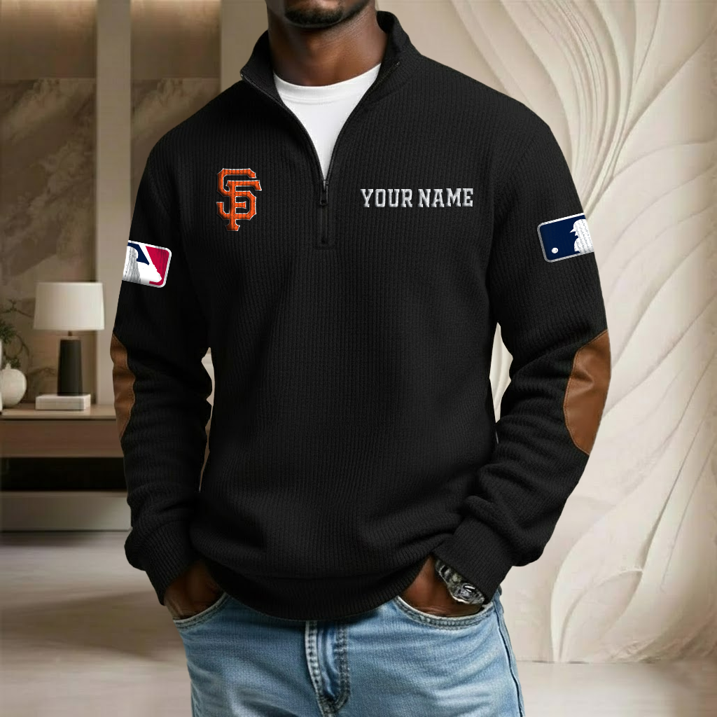 MLB x SFG Custom Name Stand Collar Half-zip Sweatshirt HLP HLPHUONG