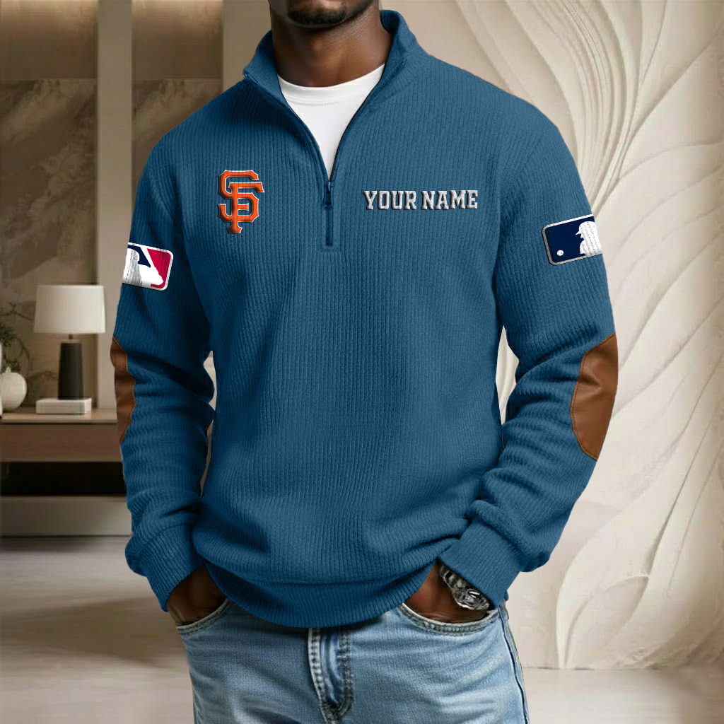 MLB x SFG Custom Name Stand Collar Half-zip Sweatshirt HLP HLPHUONG