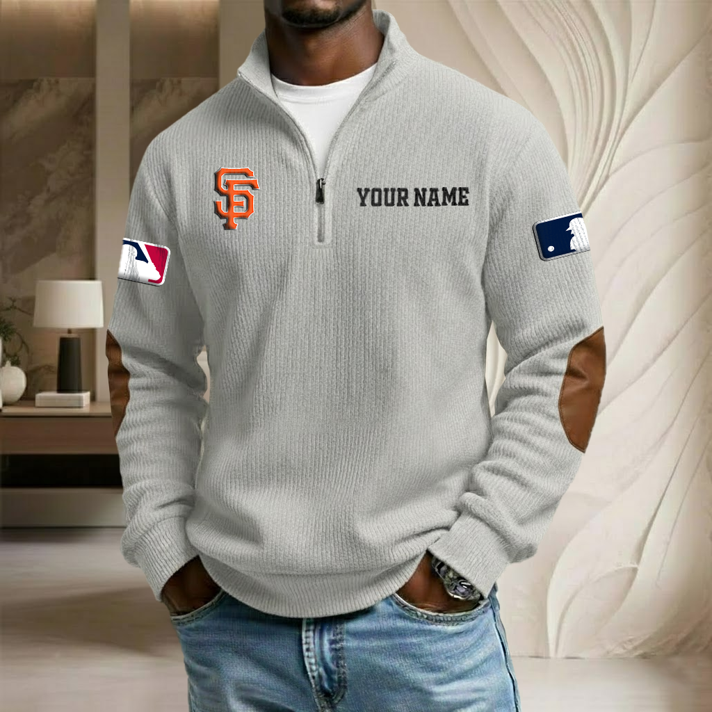 MLB x SFG Custom Name Stand Collar Half-zip Sweatshirt HLP HLPHUONG