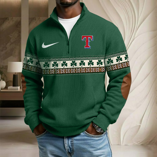 MLB x TEX Lucky St Patrick Day Stand Collar Half-zip Sweatshirt HLP HLPHUONG