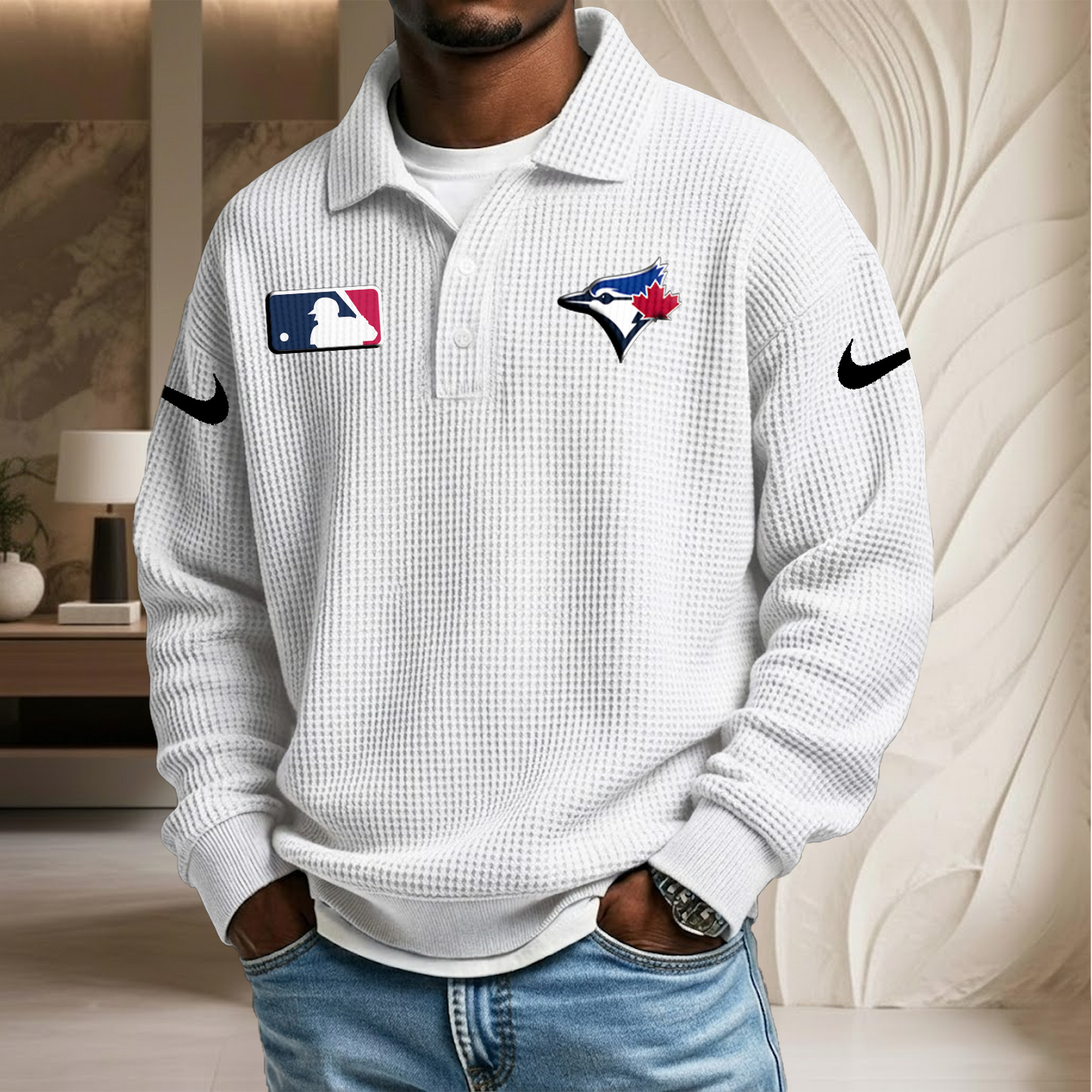 MLB x TOR Waffle Three Button Lapel Polo HLP HLPHUONG