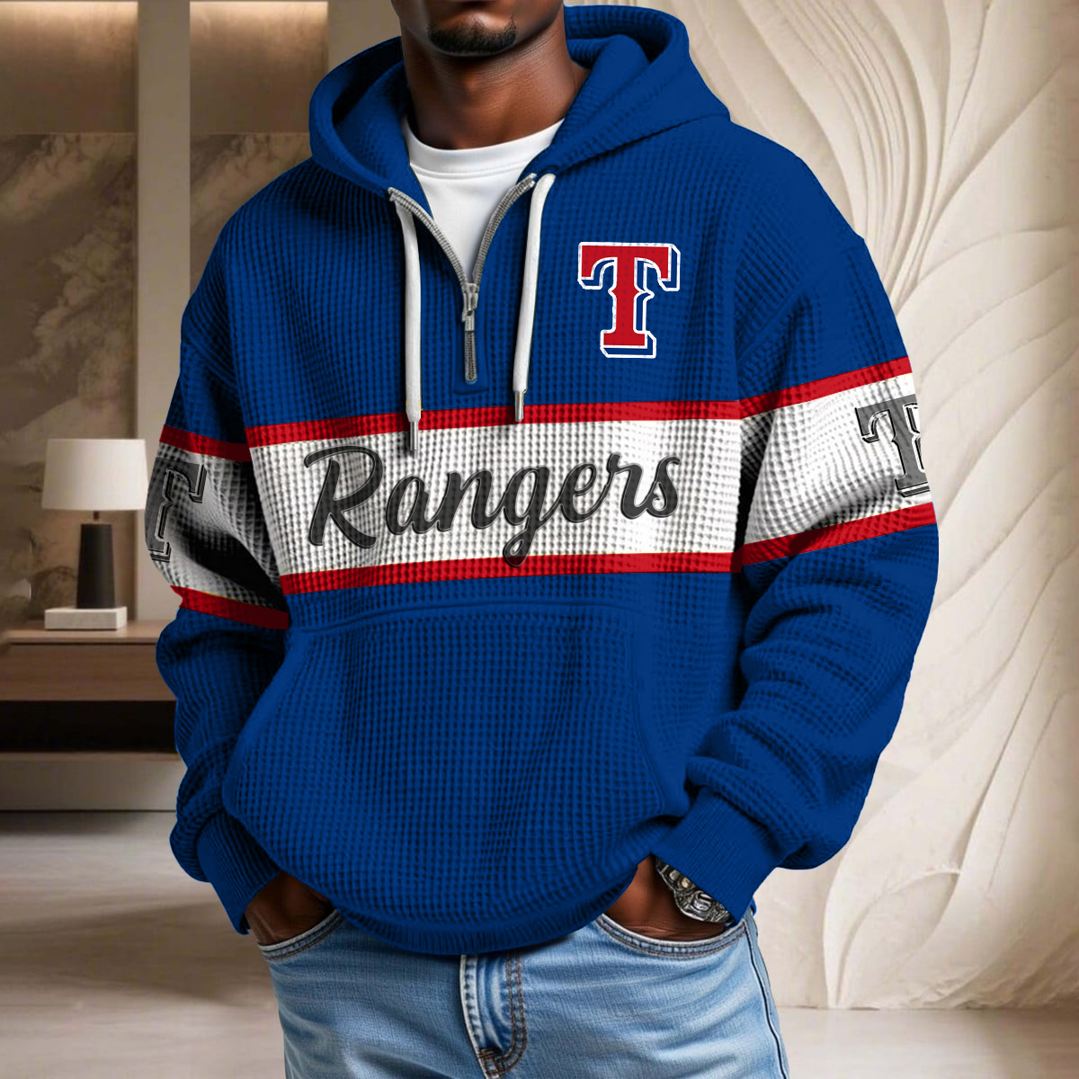 MLB x TR Team Waffle Half Zip Hoodie HLP HLPHUONG