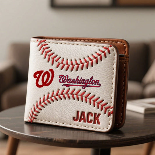 MLB x WAS Custom Name Baseball Leather Wallet HLP HLPHUONG