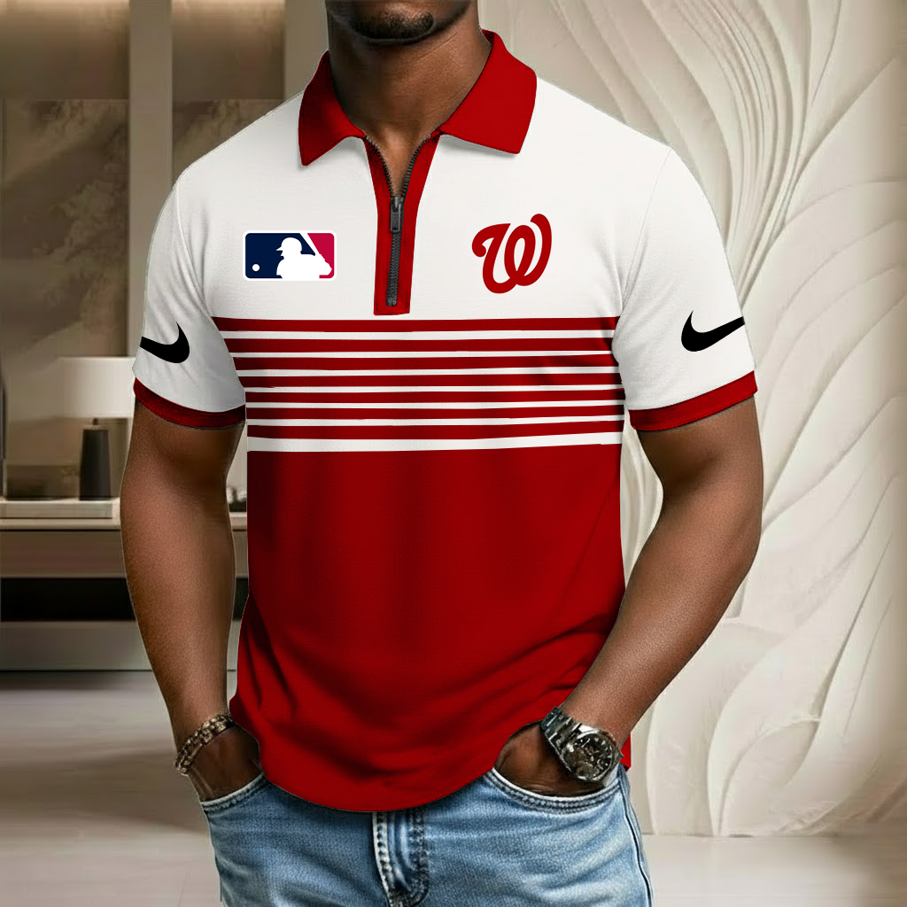 MLB x WAS Sport Zip Polo Golf Shirt HLP HLPHUONG