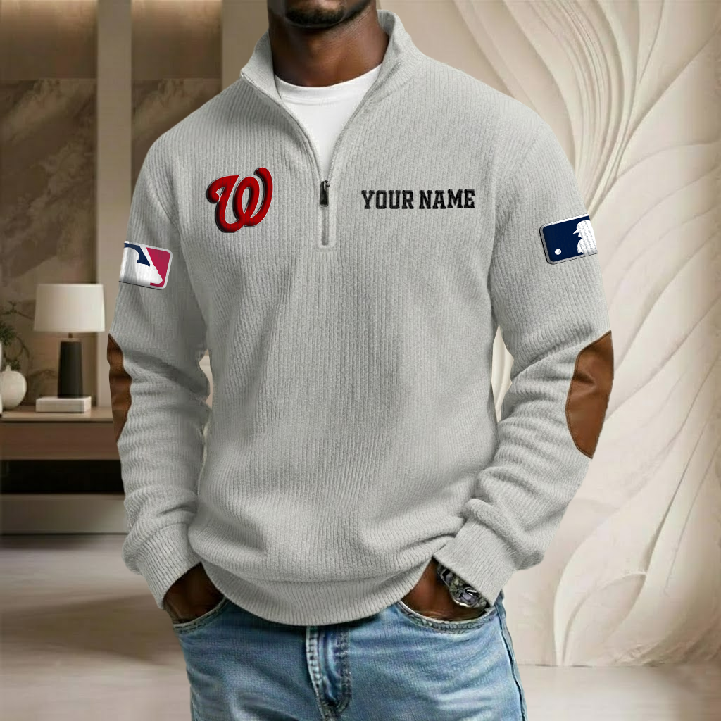 MLB x WN Custom Name Stand Collar Half-zip Sweatshirt HLP HLPHUONG