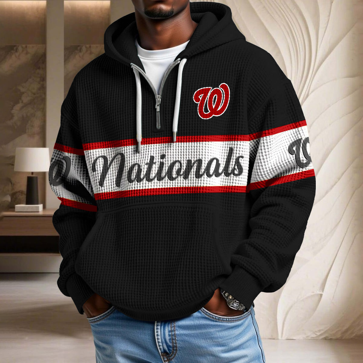 MLB x WN Team Waffle Half Zip Hoodie HLP HLPHUONG
