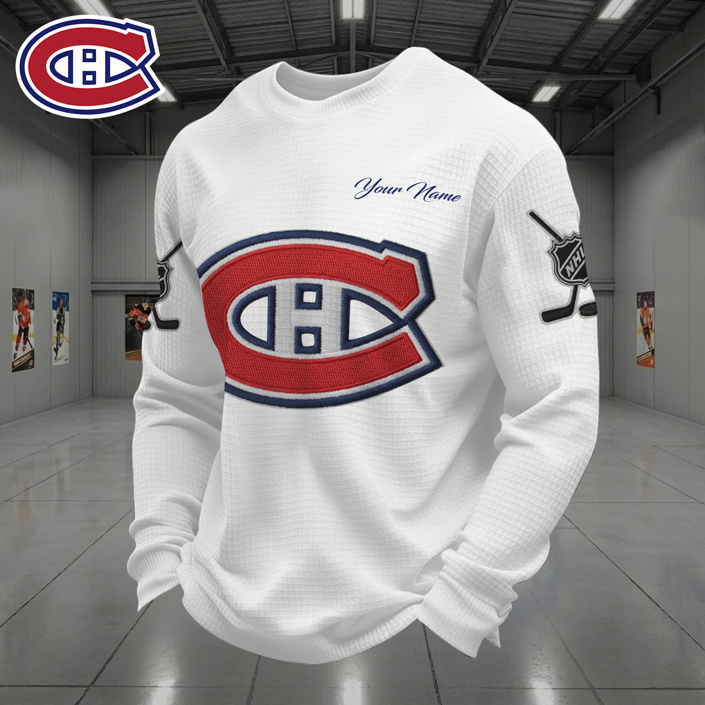 MON X NHL Men Football Waffle Long Sleeve T-Shirt V1 NAK NHT