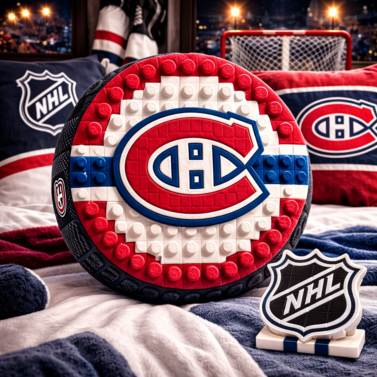 MTL x NHL Hockey Logo Plush Pillow NAK NHT