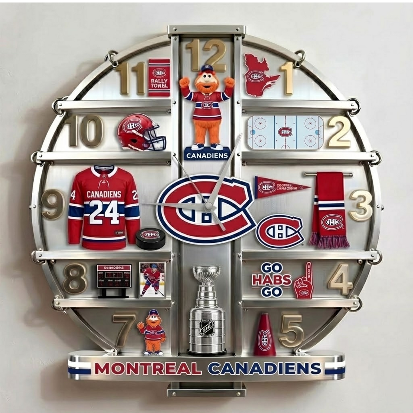 MTL X NHL Home Decorative 3D Visual Effect Acrylic Wall Clock NAK NHT