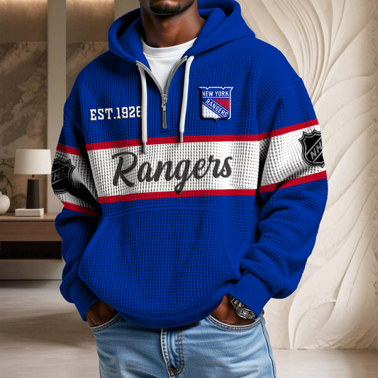 NHL x NYR EST Waffle Half Zip Hoodie HLP HLPHUONG