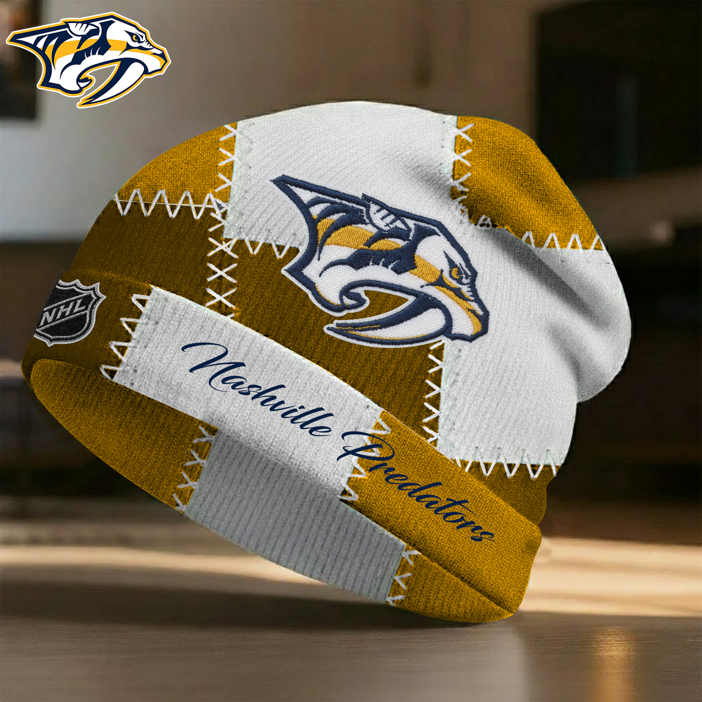 NAS X Premium NHL Vintage Patchwork Beanie Hat V1 NAK NHT