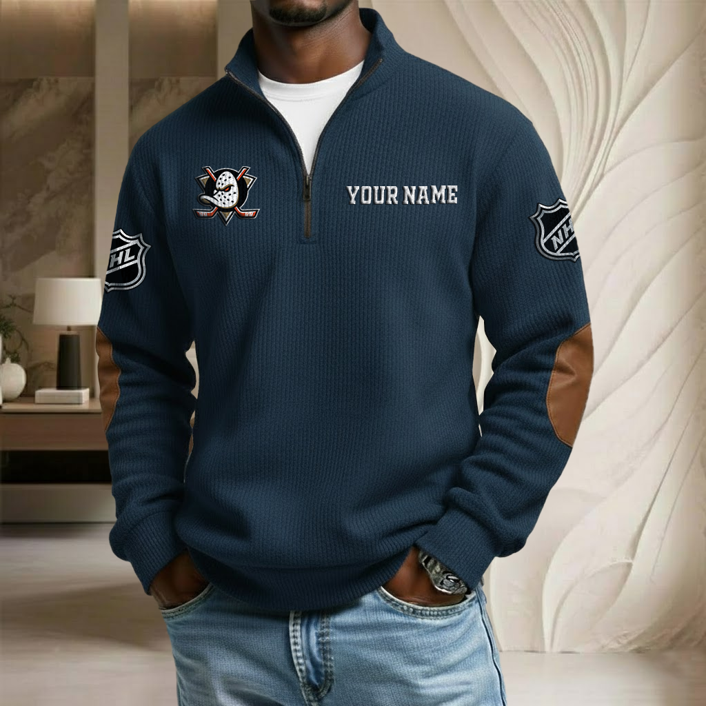 NHL x AD Custom Name Stand Collar Half-zip Sweatshirt HLP HLPHUONG