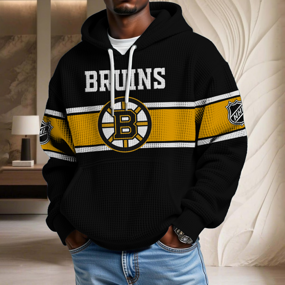 NHL x BOS Waffle Hoodie HLP HLPHUONG