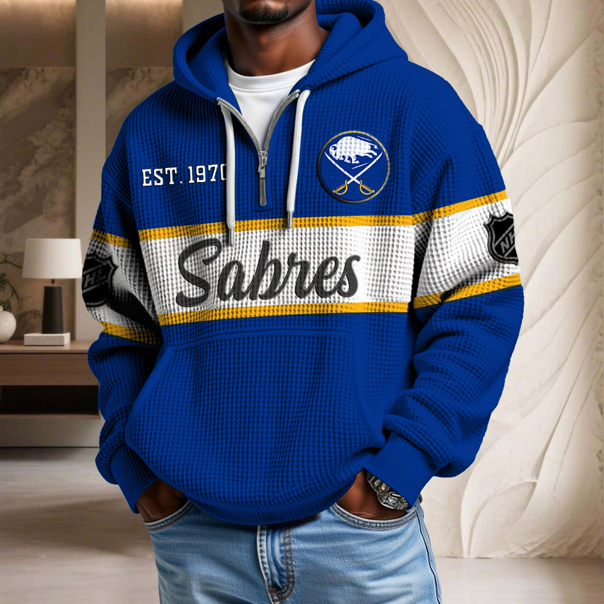 NHL x BS EST Waffle Half Zip Hoodie HLP HLPHUONG