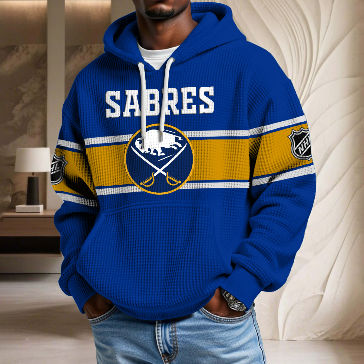 NHL x BUF Waffle Hoodie HLP HLPHUONG